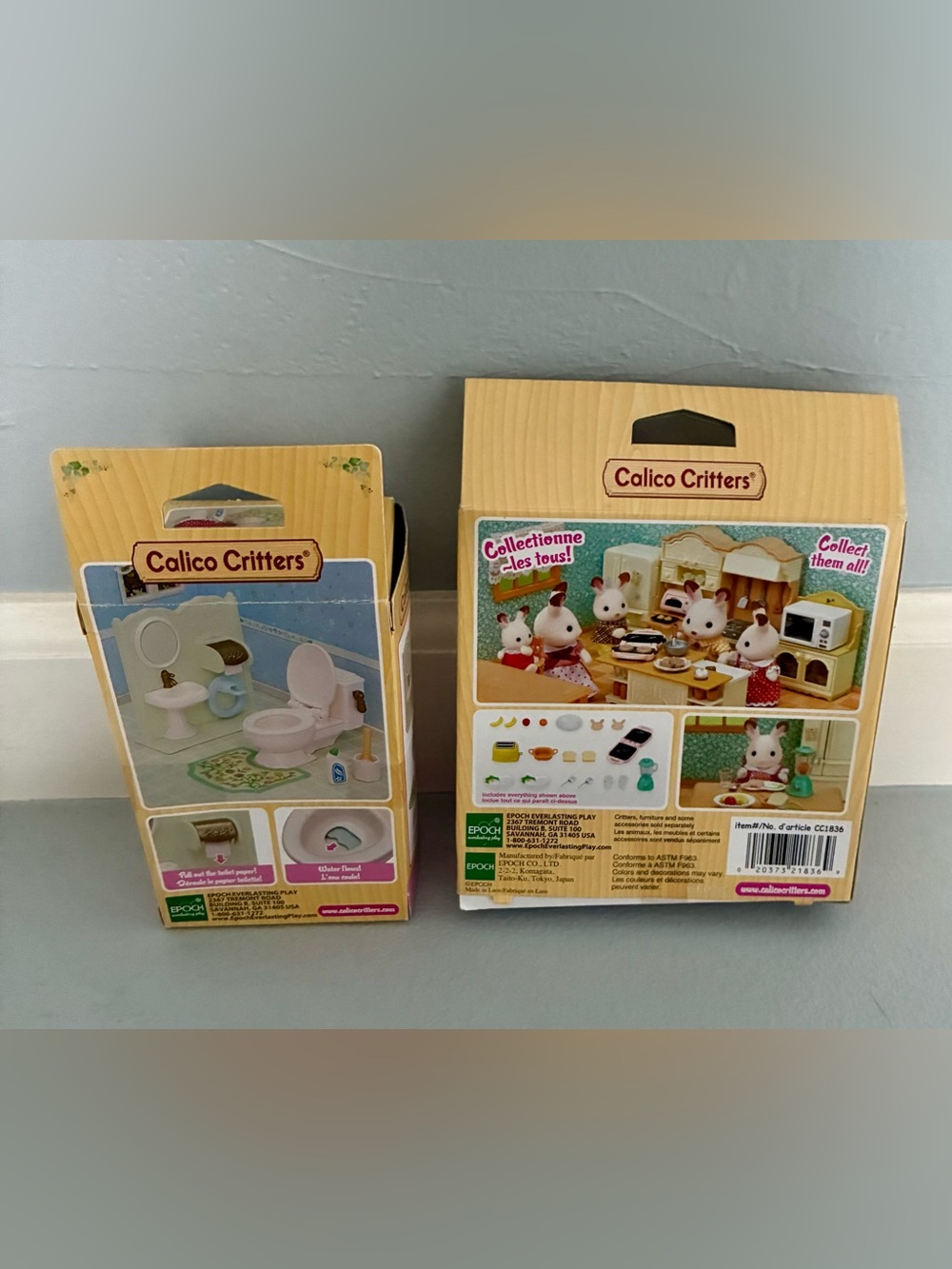 Brand new, never opened Calico Critters Breakfast Playset and Toilet Playset - Picture 2 of 3
